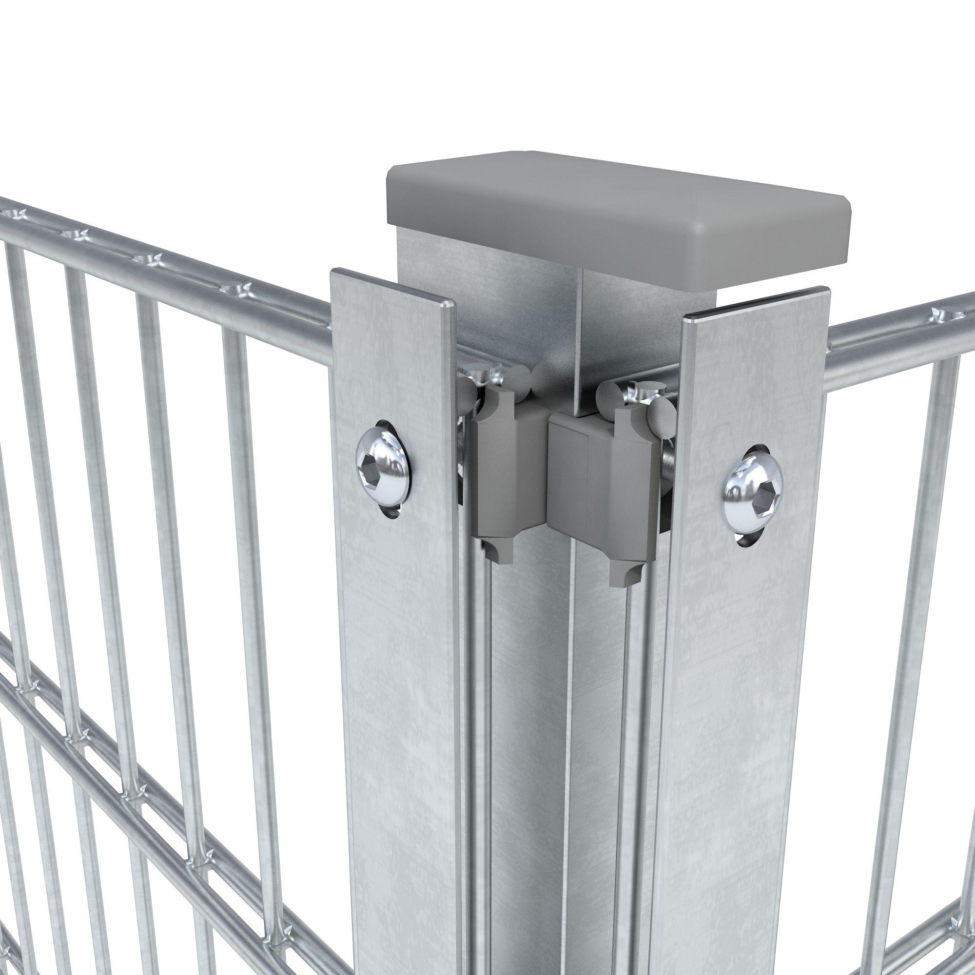 Eckpfosten mit Abdeckschiene Verzinkt