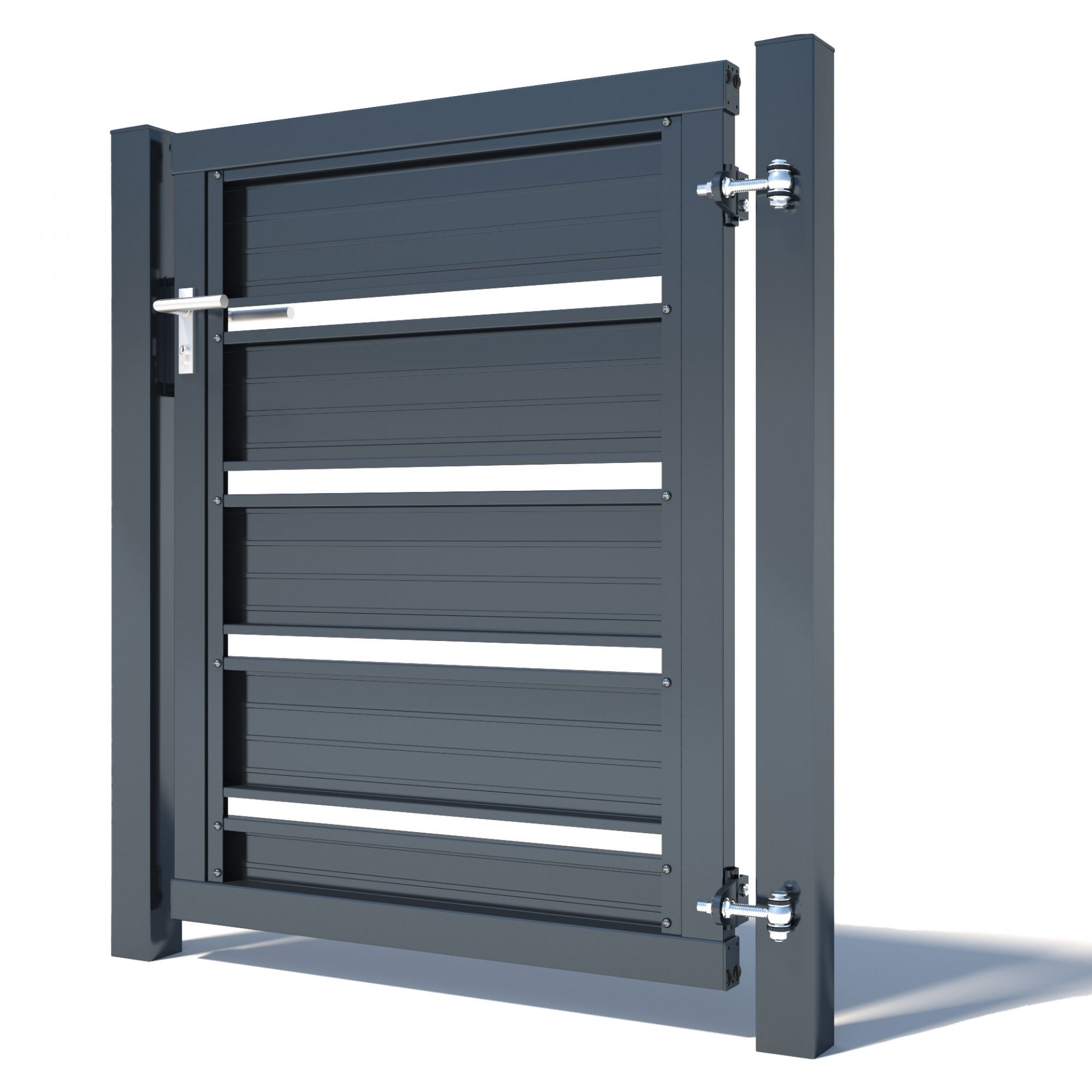 Paneeltür Lattenoptik groß RAL 7016