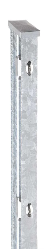 Zaunpfosten mit Abdeckschiene Verzinkt