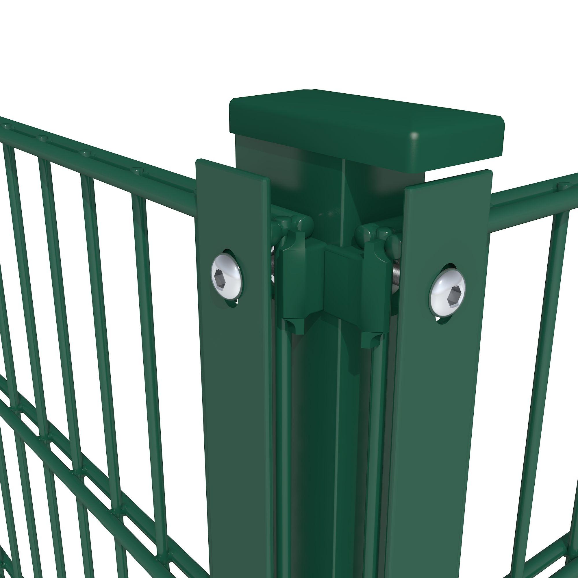 Eckpfosten mit Abdeckschiene Moosgrün