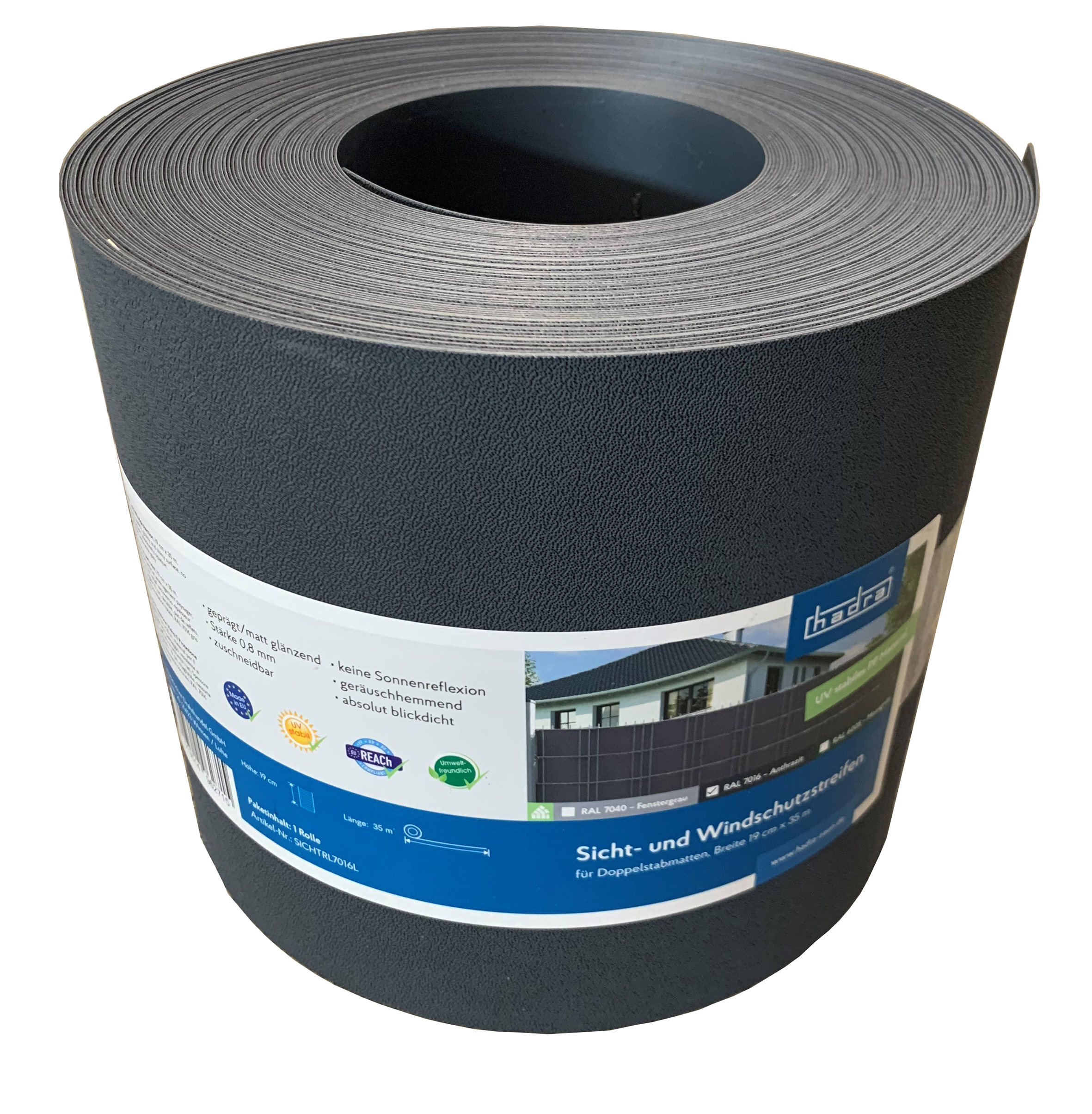 Sichtschutz Basic 35m Rolle Anthrazitgrau 