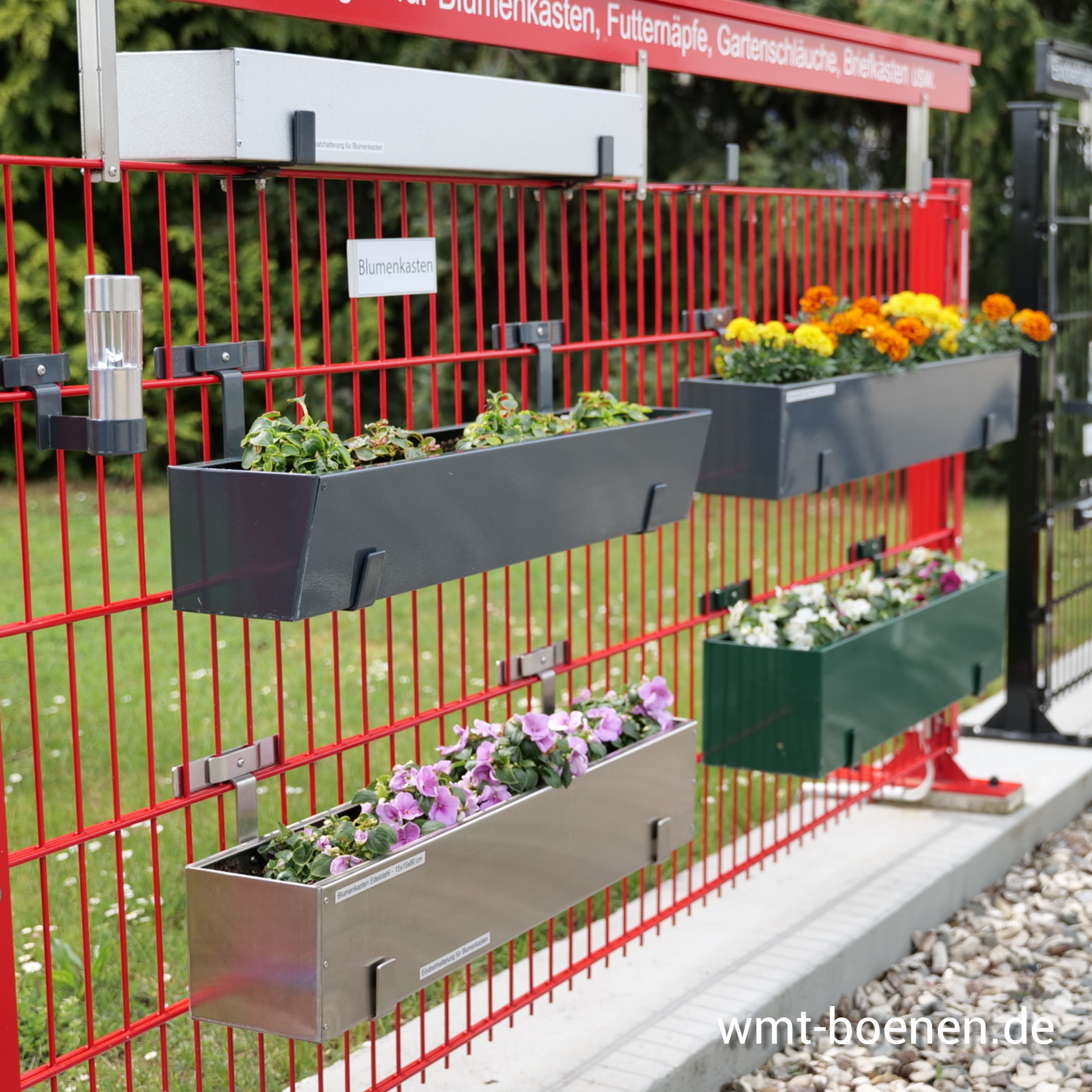 Blumenkasten verzinkt lackiert,14x14cm, L80cm