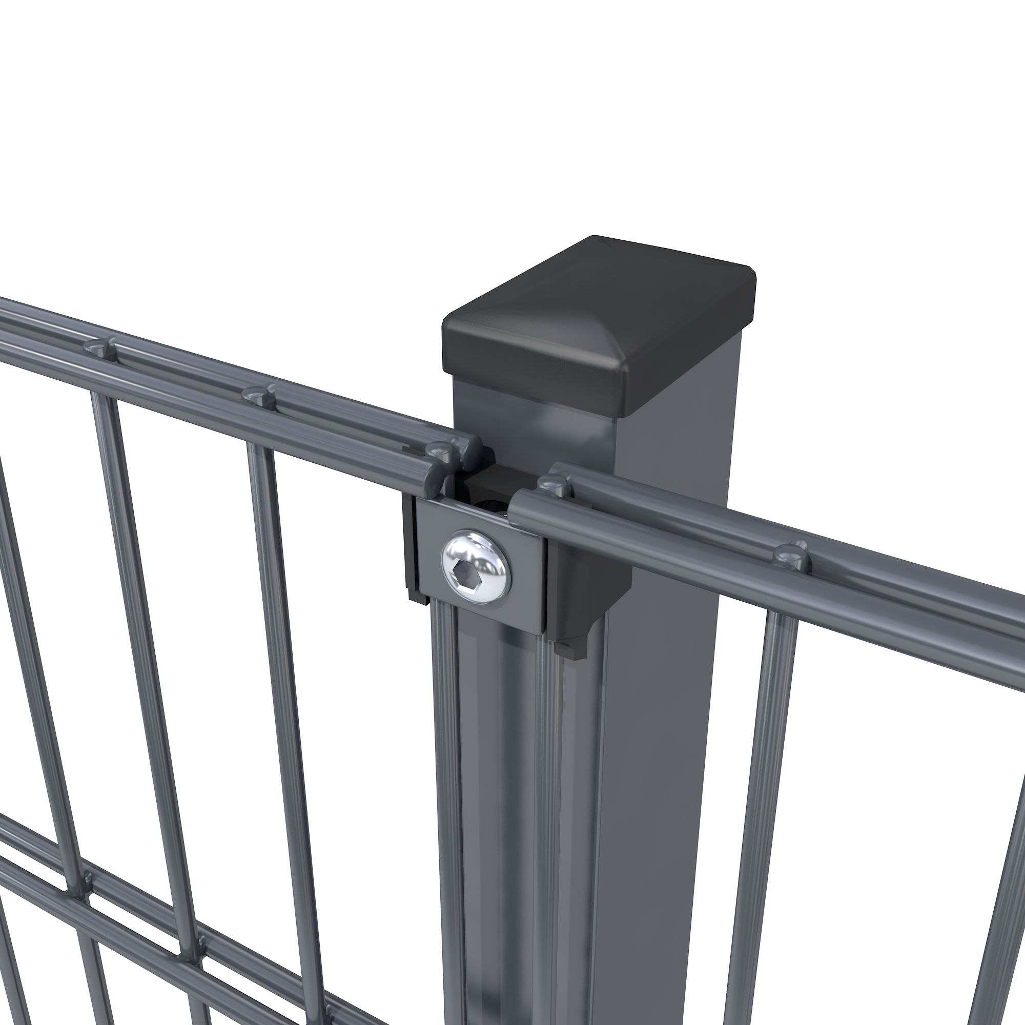 Zaunpaket 25m + Drehflügeltor RAL7016 Anthrazitgrau