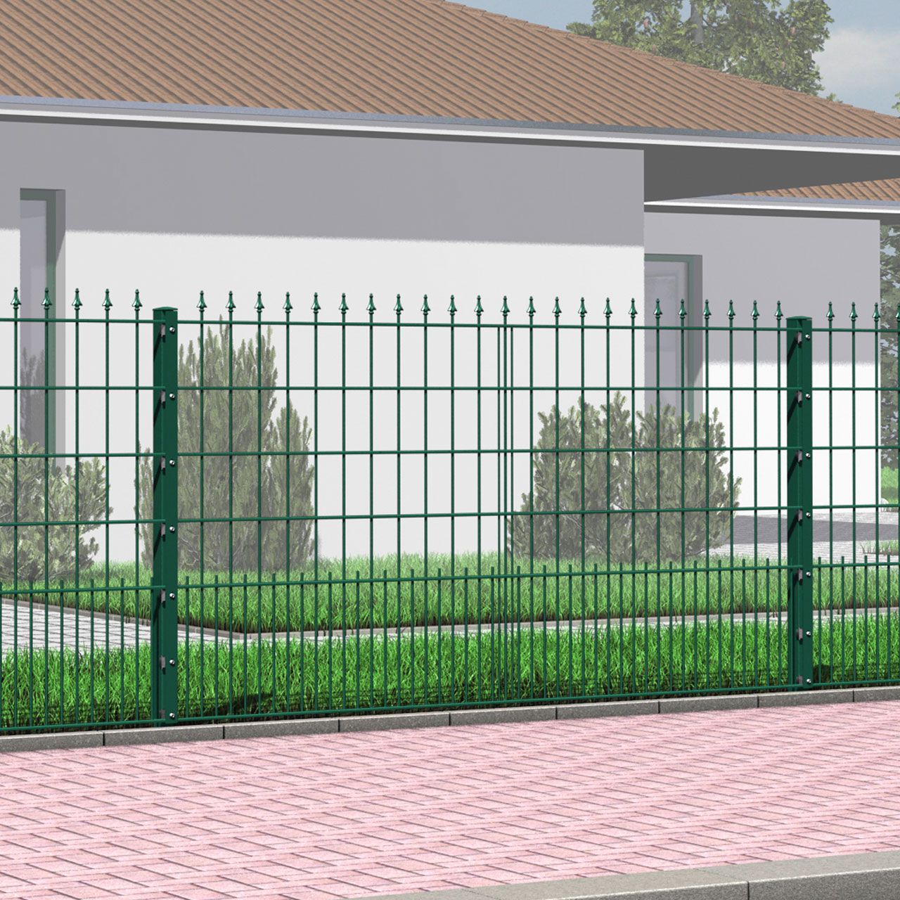 Schmuckzaun gerade mit Spitze 