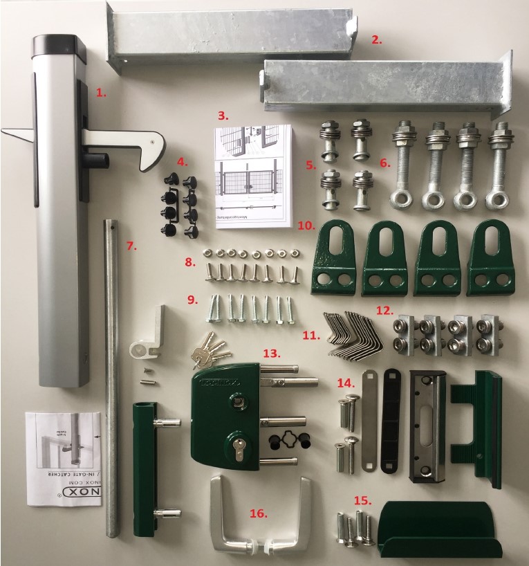 Komplett Zubehörset für 2-flg. Tor 