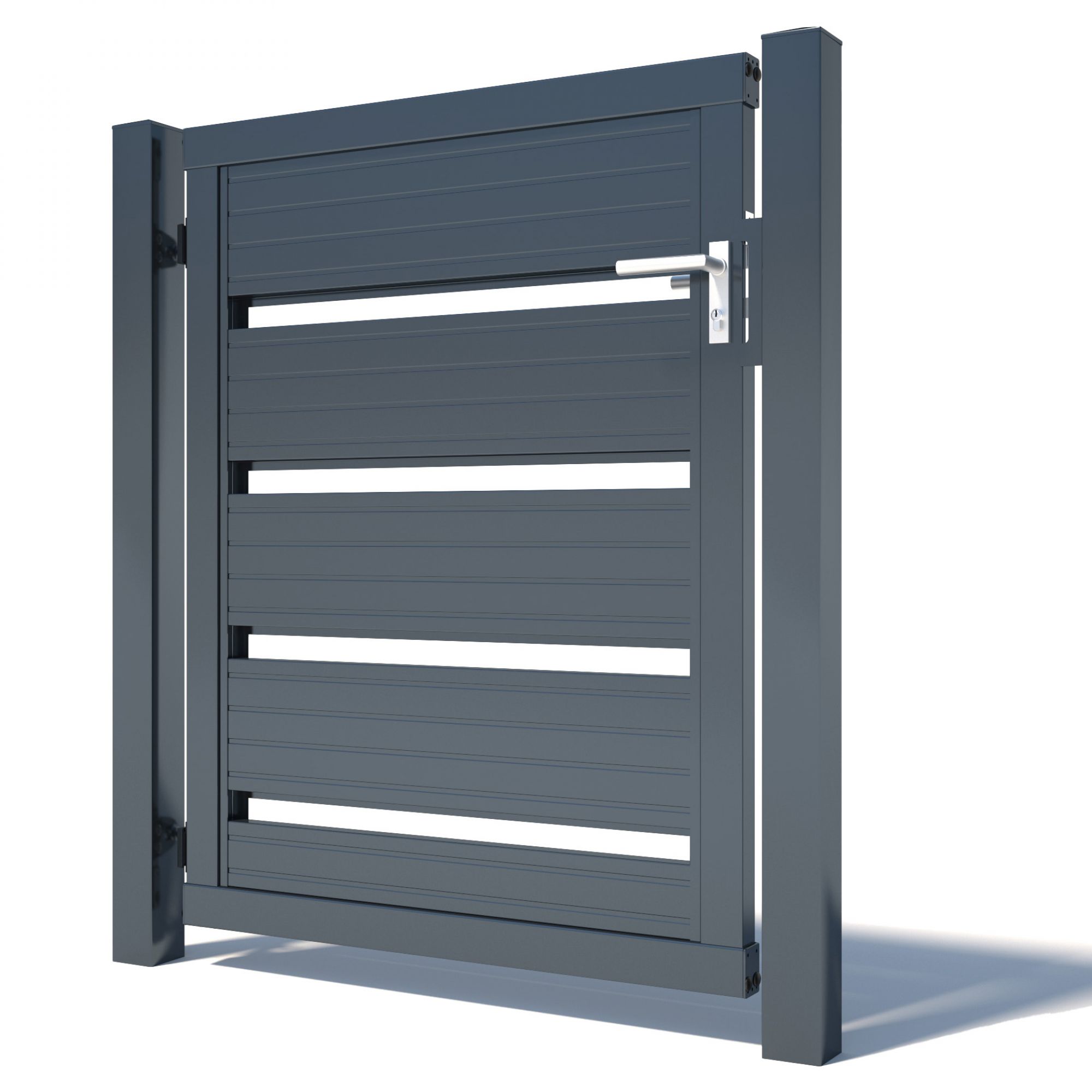 Paneeltür Lattenoptik groß RAL 7016