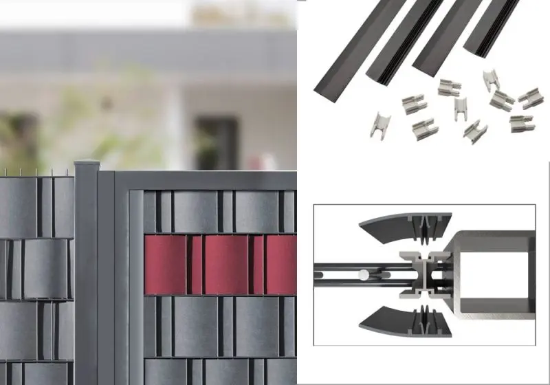Sichtschutz Klemmleiste für 8/6/8 Torfüllung 