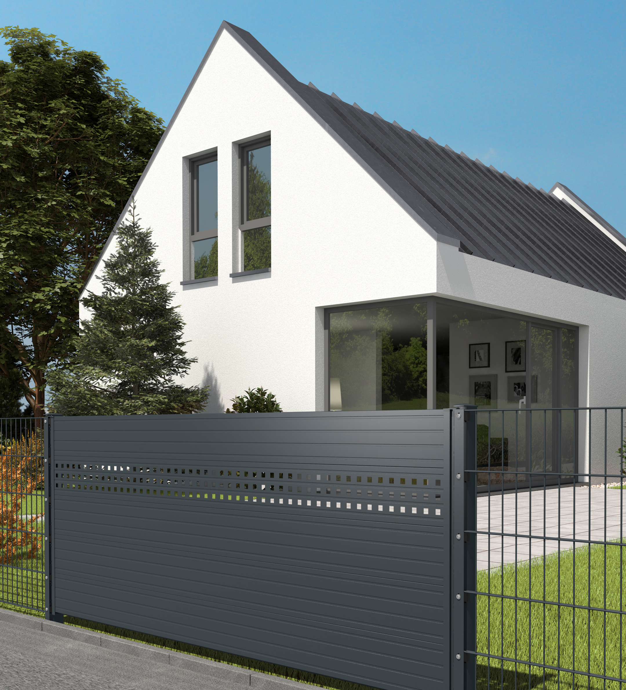 Zaunpaneele Lattenoptik -Mittel-